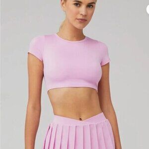 Frankie's Bikinis Pink Zippy Crop Top‎ Baby Tee Size Medium